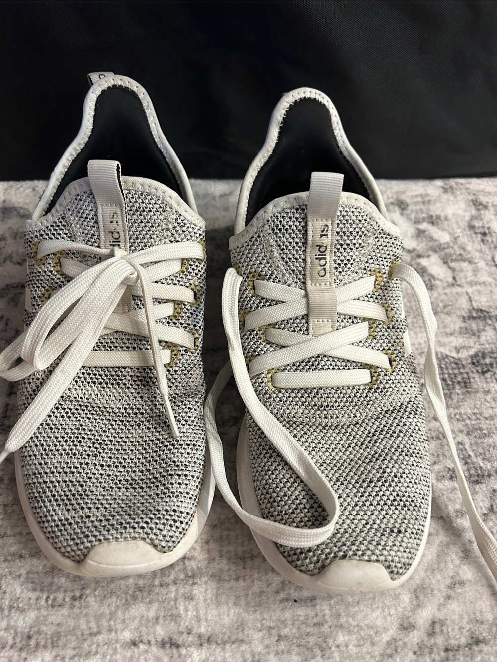 adidas Women’s Grey and White Knit Sneakers